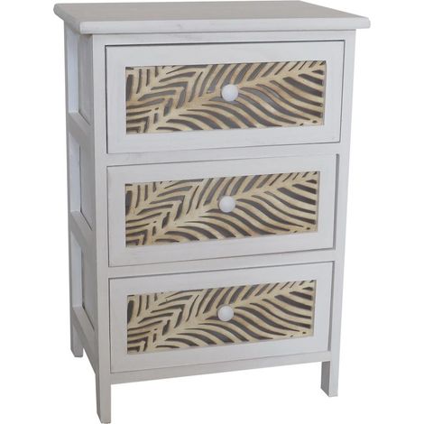 Cajonera de madera blanco 40x29x58