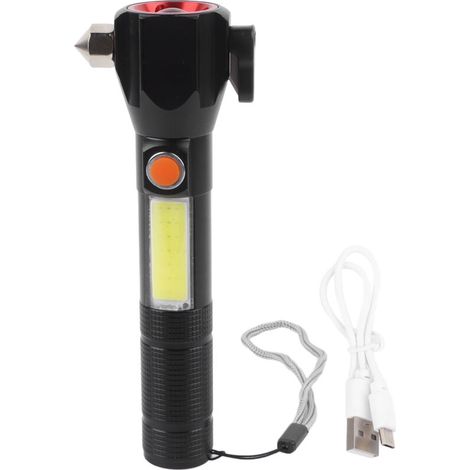 Lampe Torche LED Antidéflagrante Rechargeable Haute Luminosité - JINFGERNE - Multifonctionnelle avec Marteau d'Urgence pour Voiture et Activités Extérieures (1/5)
