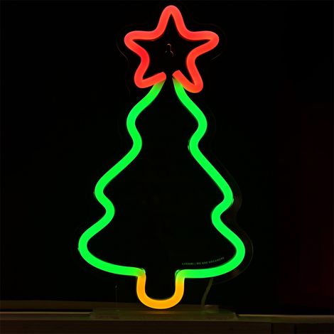 Albero di Natale luminoso da 30cm Led Neon Flex USB da interno Wisdom (1/2)