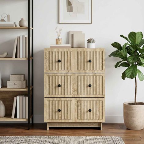 vidaXL Armoire à tiroirs Chêne Sonoma 66 x 34,5 x 90 cm (1/5)