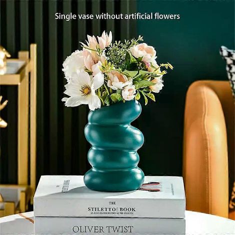 Vase à fleurs en céramique Ins, vases hydroponiques nordiques, décoration de chambre créative, mini pots de fleurs en bouteille, ornement de bureau (1/5)