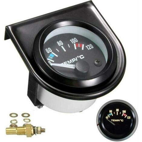 Manomètre de température d'eau pour voiture – Plage de 101,6 à 120°C – Diamètre 52mm – Installation facile – Compatible avec la plupart des véhicules (1/4)