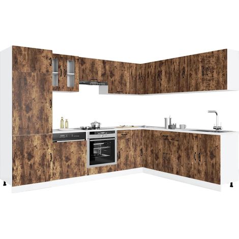 14-tlg. Küchenschrank-Set Kalmar Räuchereiche Holzwerkstoff