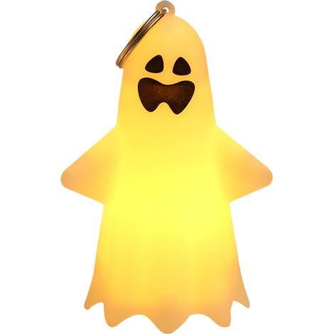 Décorations d'Halloween d'intérieur : fantôme lumineux en tissu blanc, lampe de table effrayante en plastique pour la maison, la cuisine, le bureau ou la cheminée. (1/5)