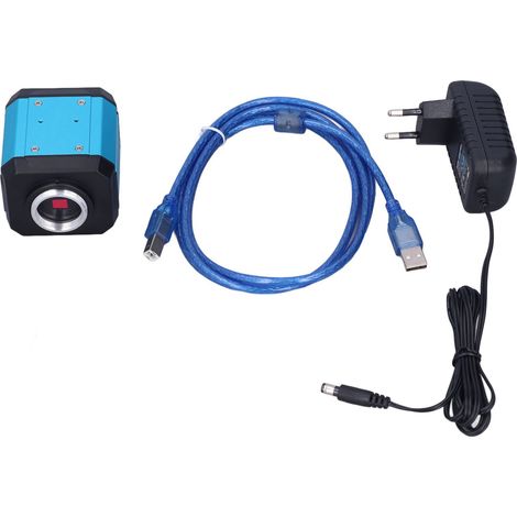 Caméra microscope industrielle 2MP pour laboratoire, vidéo microscopes avec résolution 8 sorties, 100‑240V, fiche UE. (1/5)