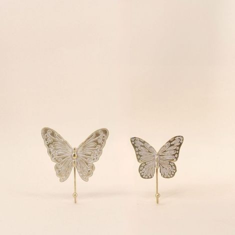 Set de 2 patères papillons dorés (1/5)