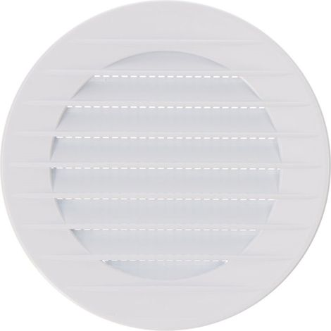 5 Griglie di aerazione rotonde da incasso con zanzariera ø80x24mm ABS bianco