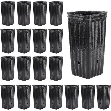 Ecleanfy - Pots de pépinière profonds et épais - Lot de 20 bacs de plantation pour arbres hauts, pour le jardinage intérieur et extérieur (1/5)