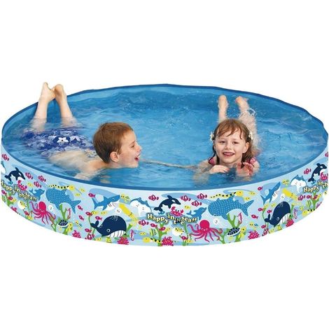 Trade Shop - Runder Pool 150x25 cm Meeresboden-Motiv für Kinder Sommergarten 016093 - (1/5)