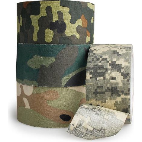 4pcs Ruban Adhsif Camouflage 5mx5cm Multifonctionnel Ruban Extrieur Impermable Pour Camping Chasse Extrieur (1/5)