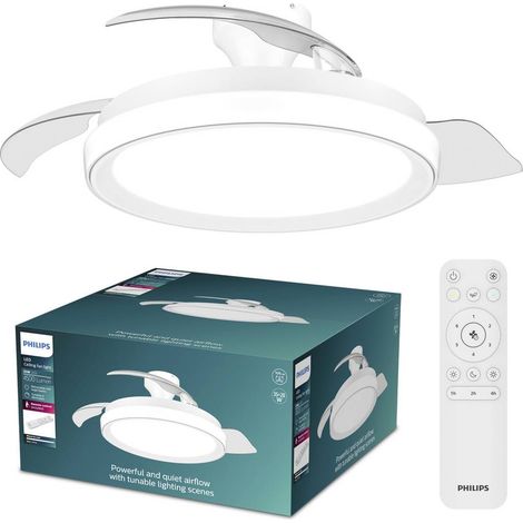 Philips LED Bliss Ventilateur de plafond 28 W avec télécommande, variable