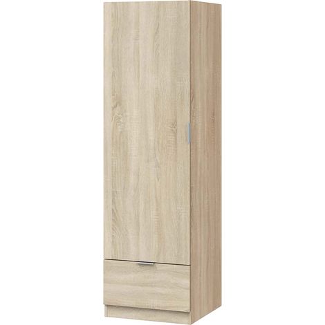 Großer Kleiderschrank, Schlafzimmer-Schrank mit Einem Regal, 51x170h cm Braun (1/5)