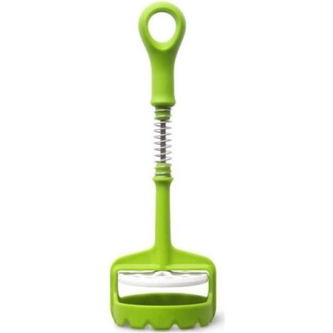 (Grüner) Kartoffelstampfer – Profiqualität – Edelstahl – Rutschfester Griff – Leicht zu reinigen – 29 x 9 cm (1/4)