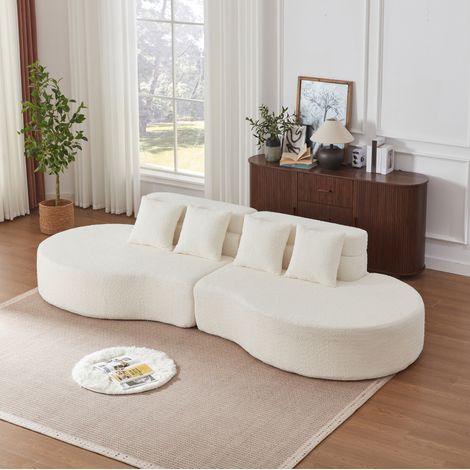 Divano modulare in schiuma 310 cm, 2 pezzi, beige HAVRYA (1/5)
