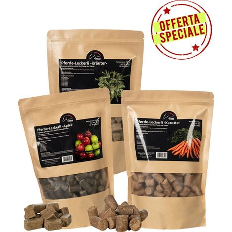 Angebot 3er-Pack Pferdekekse Apfel, Karotte, Kräutergeschmack je 750g (1/5)