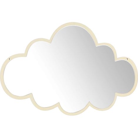 Miroir décoratif en acrylique en forme de nuage, compatible avec les chambres d'enfants, décoration murale élégante, 38 x 25 cm, argenté, lot de 1 (1/5)