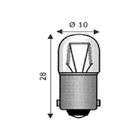 Lampada incandescenza BA9S 220V 10×28mm WIM4101138 per strumenti