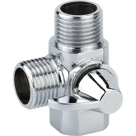 Umsteller für Duschsäule, Messing verchromt