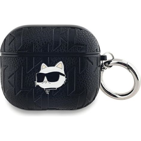 Karl Lagerfeld Monogramm Choupette Kopf - AirPods 3 Hülle (Schwarz) (1/3)
