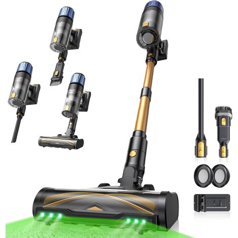Proscenic P15+ Aspirapolvere Senza Fili 650W 70 Min 55Kpa Scopa Elettrica Senza Fili Potente Autonomia Asta Telescopica Regolabile Design Autoportante Tecnologia GreenEye per Pavimenti e Tappeti (1/5)