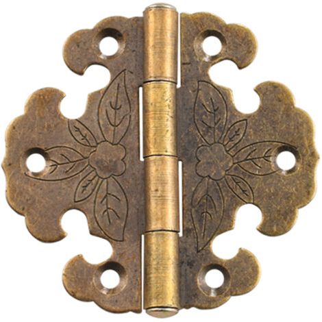 BUNTHAUS Stück Vintage-Schrankscharniere, Messing-Schranktürperlen-Schatzkiste, Holzmöbel-Hardware-Zubehör, Geschenk (Bronze, 2,59 x 2,48 Zoll) (1/4)