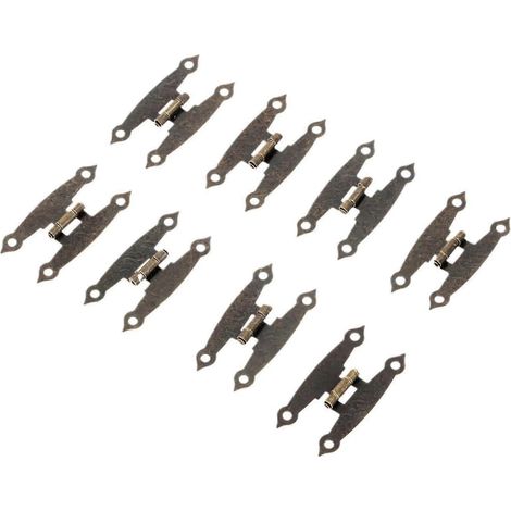 Lot de 8 charnières longues en alliage de zinc bronze antique, 4 trous, 65 mm x 35 mm (1/5)