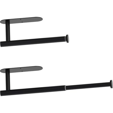 Porte Sopalin, Support essuie Tout rétractable, Porte Rouleau Essuie Tout Adhésif, Porte essuie Tout Mural Acier Inoxydable, pour Cuisine, Bain, Garage (Noir) (1/5)