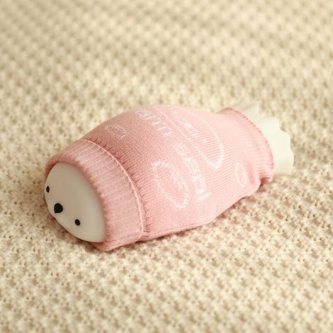 DEESSE SHOP - Bouillotte en silicone, bouillotte d'hiver Warmies avec housse en tricot, bouillotte pour micro-ondes, cadeaux mignons pour enfants adultes, blanc (1/5)