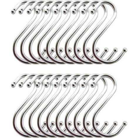 Crochet S Acier Inoxydable, Crochet Cuisine Crochets en Forme de S Suspension Accroche Ustensiles de Cuisine(Lot de 20) (1/5)