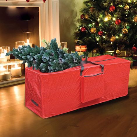 Stabile Aufbewahrungstasche mit Reißverschluss für Weihnachtsbäume, Girlanden/Kugeln/Schleifen/Geschenkpapier/Dekorationen