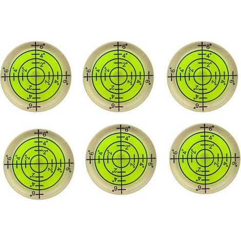 Niveau à bulle 6x, niveau Bullseye rond 32x7mm pour trépied, phonographe, platine vinyle-jaune fluorescent (1/5)