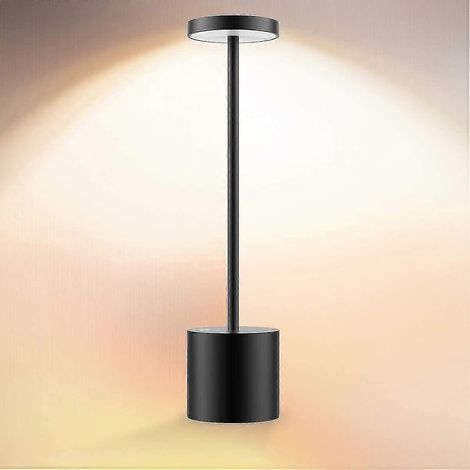 Lampe de table sans fil LED en métal rechargeable par USB 6000 mAh, 2 niveaux de luminosité, veilleuse, lampe de bureau, lampe de lecture pour restaurant/chambre/dortoir (doré) (1/5)