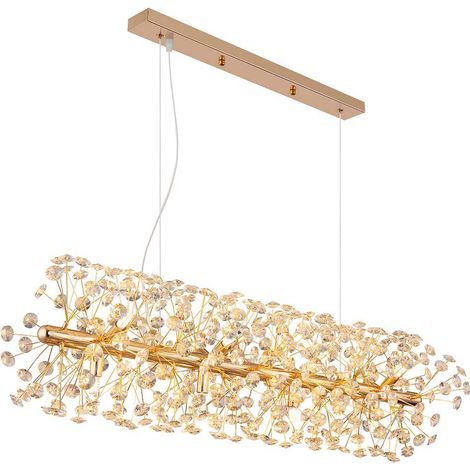 Hängeleuchte Pendelleuchte Esszimmerlampe LED 12-Flammig Kristall klar gold G9 (1/5)