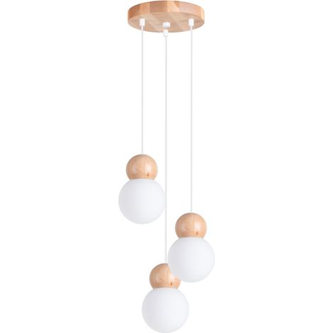 Lampada a sospensione Astro 3 G9 legno bianco lumilo 13.259.91 (1/5)