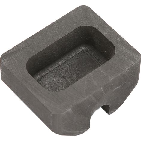 Moule en graphite pour lingots d'or et d'argent à rainure en T : dimensions extérieures 45 × 35 × 23 mm, dimensions intérieures 35 × 20 × 10 mm (1/5)