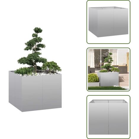 vidaXL Jardinière 100x100x80 cm acier galvanisé (1/5)