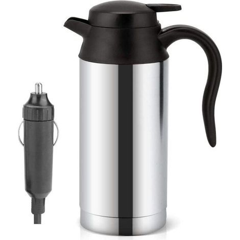 Bouilloire électrique portable pour camion, 750 ml, 24 V, avec chargeur de voiture, éclairage LED et arrêt automatique (24 V) (1/4)