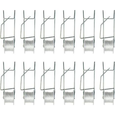 Paquet de 12 crochets de bobine de treillis de tomate de serre. crochets de Support de plante avec corde de 15M. Kit de treillis de culture de corde de vigne de fleur