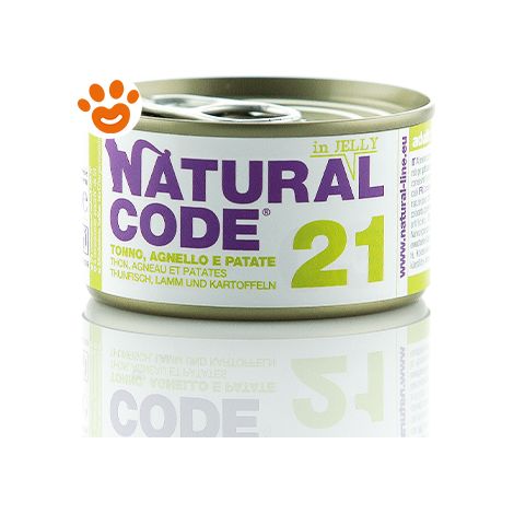 Natural Code 21 Cat Adult al Tonno, Agnello e Patate in Jelly - Natural Code 21 Cat Adult al Tonno, Agnello e Patate in Jelly - Lattina Da 85 Gr