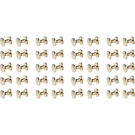 Lot de 40 Arc Solid Laiton bouton Stud Vis Nail Vis Back Leather Rivet Courroie 6mm (1/2)