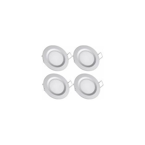 Lot de 4 spots LED encastrables 12V – Trou 58-65mm – 3W 6400K blanc froid – Aluminium ultra mince pour camping-car et bateau