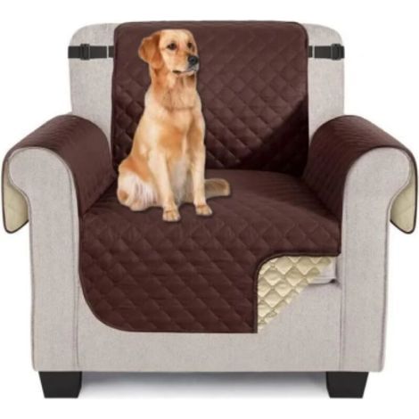 Housse Fauteuil 1 Place, Housse de Canapé Imperméable, Housse Canapé Reversible, Housses de Canapé Antidérapantes pour Chiens et Animaux de Compagnie - 56 x 192 cm (1 Place, Café) (1/4)