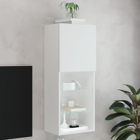 vidaXL TV Cabinet with LED Lights White 40.5x30x102 cm (1/5)