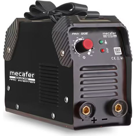 Poste à souder MMA inverter 120A - MECAFER - 461121 - Compatible électrode 1.6mm à 3.25mm, acier, inox, fonte. Inclus brosse, pince, porte électrode, masque.