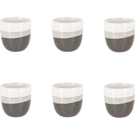 Lot de 6 tasses expresso en grès 11cl, RIGA