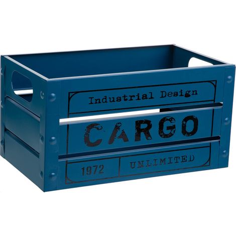 Cesto Rectangular de metal impreso azul 31x18x16 (1/5)