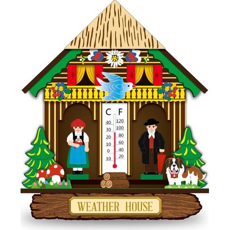 Wandbarometer – Digitales Hygrometer und Thermometer – Temperaturanzeige in °C und °F – Optische Feuchtigkeitsanzeige – MDF-Holz – 1 Stück (1/5)