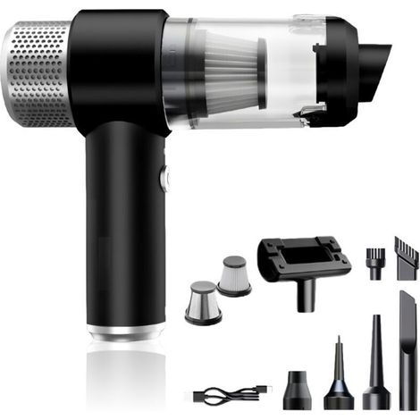 Aspirateur à main sans fil 7000 Pa, filtre HEPA lavable, mini design portable. Adapté pour auto, cuisine, poils d'animaux - violet.