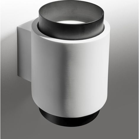 TECNICO Lampada da parete in gesso. Anello in alluminio verniciato nero. Dotata di portalampada GX53