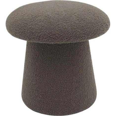 Pouf Mushy aus teddystoff in tortora Ø 37 x H 38 cm